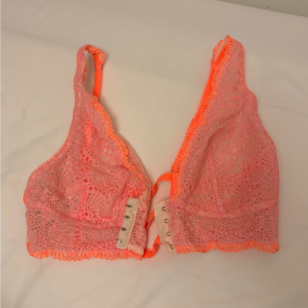 Victoria's Secret ICE ANGEL Pink Strappy Bralette Sz Medium Preowned - Picture 2 of 6